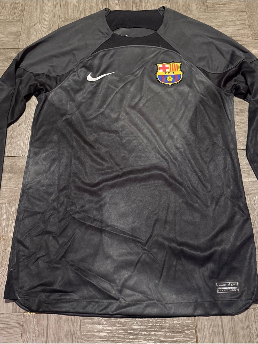 Nike Black FC Barcelona Long-Sleeve Men's Jersey Authentic